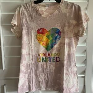 RARE PORT & COMPANY #ORLANDO UNITED SIZE S tyedye tee shirt short-sleeved shirt